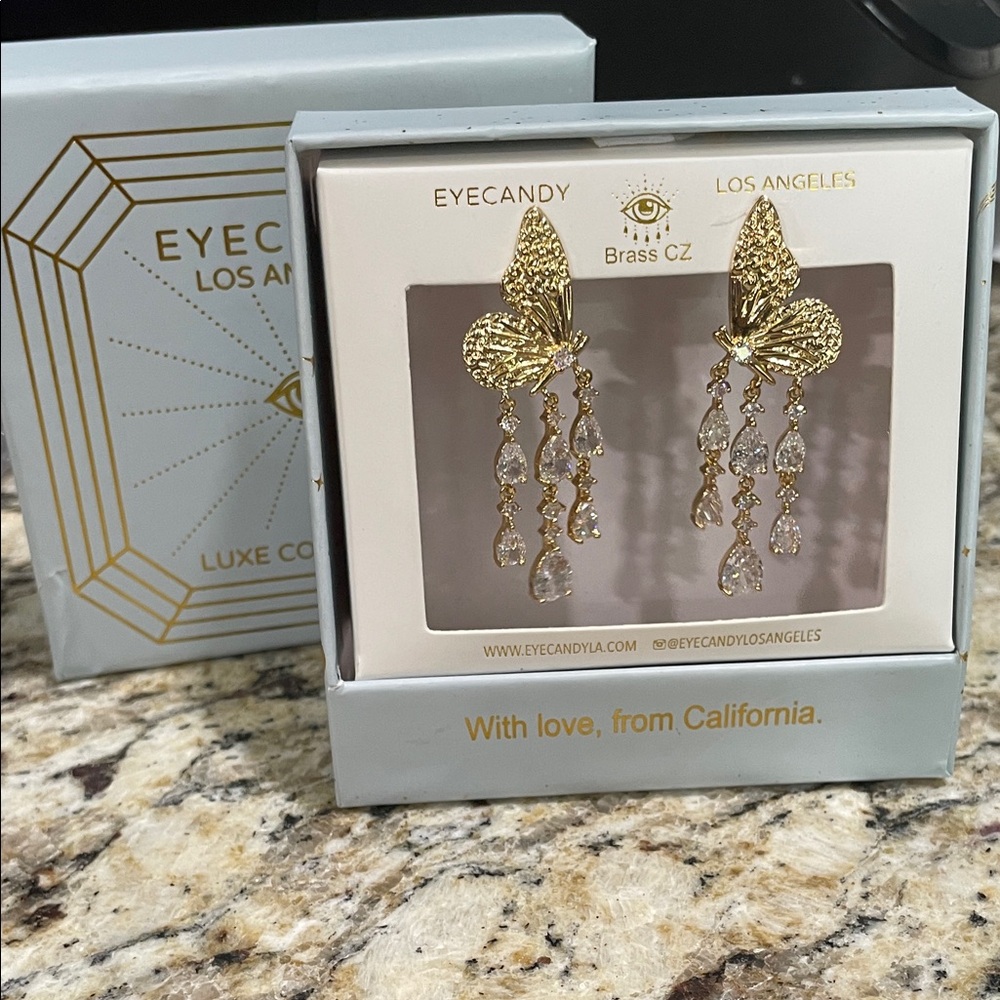 Eye Candy Gold Butterfly Earrings